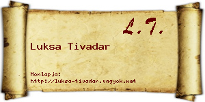 Luksa Tivadar névjegykártya
