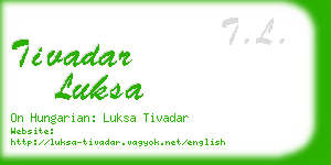 tivadar luksa business card